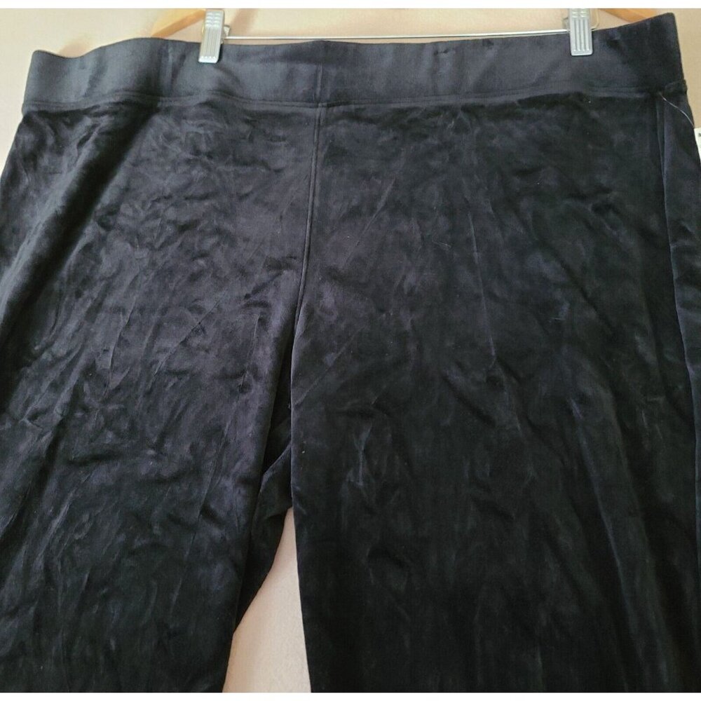 Talbots Plus Velour Straight Pants Sz 3X Black Stretch Pullon Dressy Classic NWT - Picture 4 of 6